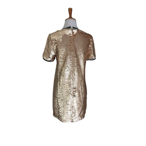 NWOT True Religion rOSE gOLD fLOWER Sequin Shift Dress XS - Picture 8 of 9